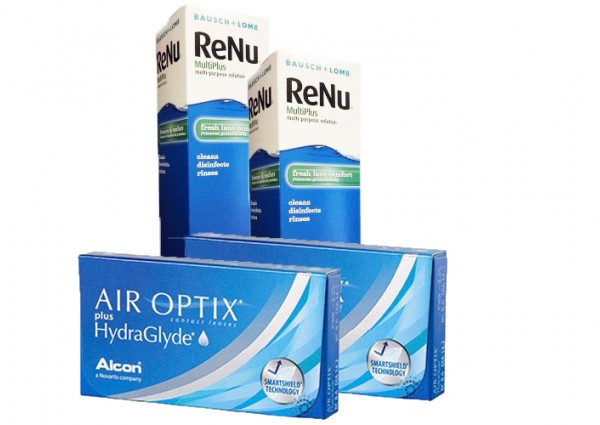 Pack Air Optix Hydraglyde Renu Multiplus